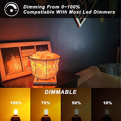 Himalayan Salt Lamp Rock Bulb Dimmable E12 led Sleep Night Light Bulb 2200K Amber Warm, Kx-2000 40W Candelabra T6 C7 4W e1...
