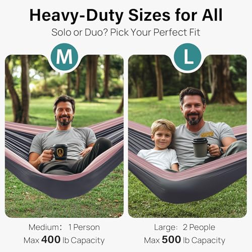 Kootek Camping Hammock, Portable Hammocks with Tree Straps & Attached Carry Bag, Camping Essentials Gear, Perfect for Outs...