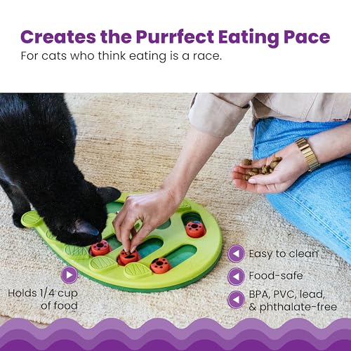 Catstages Nina Ottosson Buggin' Out Puzzle & Play – Interactive Cat Puzzle Feeder for Indoor Cats, 16 Hidden Treat Compart...