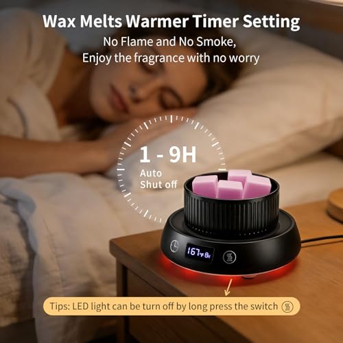 Lyty 4-in-1 Wax Melt Warmer, Candle Warmer with Delay Start Timer, Fragrance Scented Wax Melter Wax Cube Warmer with 3 Col...