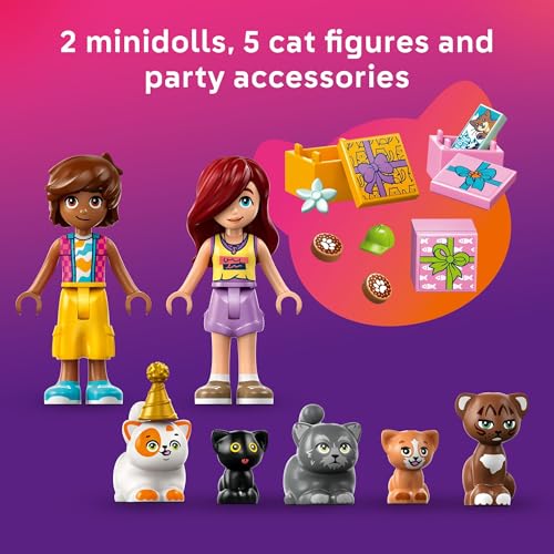 LEGO Friends Party & Tree House Building Toy, Pretend Play Blocks with Toys & 2 Minidolls, Creative Storytelling Toy for K...