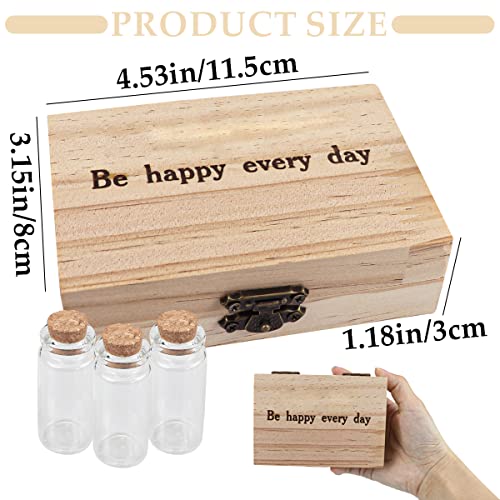 DOERDO Baby Tooth Box Umbilical Cord Keepsake Box Hair Collection Box with 3 Glass Bottles Kids Souvenir Storage Box to Ke...