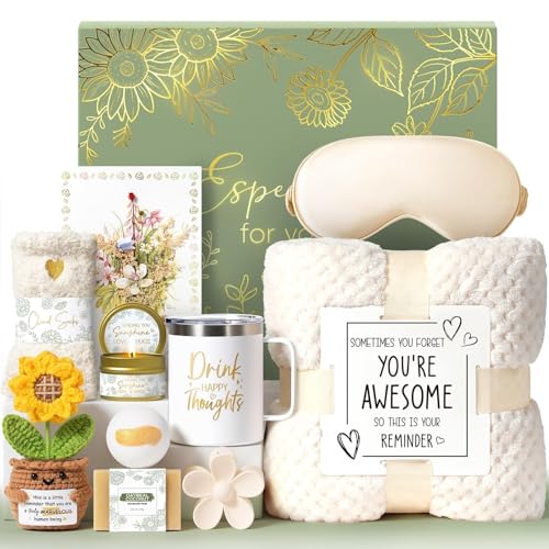 Birthday Gifts for Women Self Care Get Well Soon Gift Baskets, Spa Care Package Thinking of You Gift Set, Sympathy Inspira...