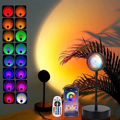 JIMEI Sunset Lamp Projector Led Lights for Bedroom Night Light RGB Lights Sun Sunlight Sunrise Lamp 10w 360° Rotation Mood...