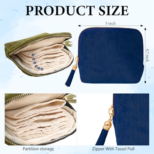 CHICERA 2 Pack Travel Jewelry Case Set – Small Velvet Pouch Organizer for Earrings, Necklaces, Bracelets | Portable Mini J...