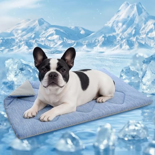 Queenmore Dog Cooling Mat, Cool Dog Mat, Portable Flat Pet Pads for Dogs, Materials Safe, Washable Non-Slip Cooling Pet Pa...