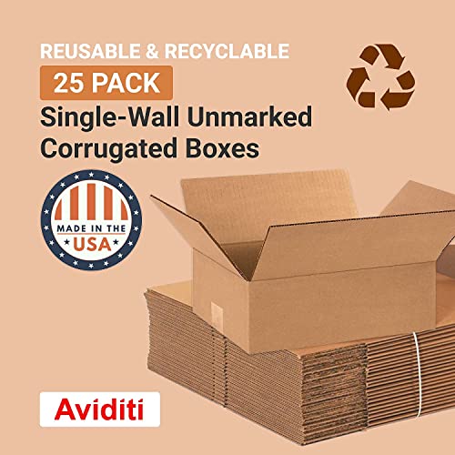BOX USA Shipping Boxes Medium 12"L x 9"W x 4"H 25-Pack - Corrugated Cardboard Box for Moving, Mailing, Packing, Packaging ...