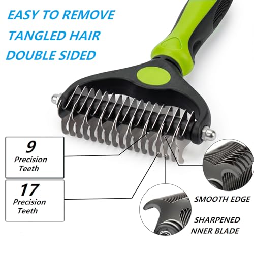 PETIMP STORE 4PCS Self Cleaning Slicker Brush, Pet Grooming Rake, Bath Brush & Massage Brush for Short/Long Haired Dogs, C...