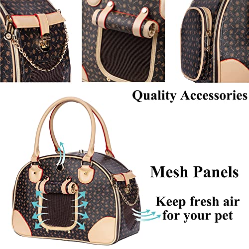 Adriene's Choice Luxury Pet Carrier, Puppy Small Dog Carrier, Cat Carrier Bag, Waterproof Premium PU Leather Carrying Hand...