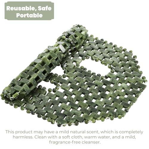 ZOOFOX Jade Facial Mask, 100% Natural Jade Facial Cooling Mask for Hot and Cold Therapy,Green Stone Full Face Mask for Sel...