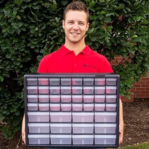 Akro-Mils 44-Drawer Plastic Drawer Storage Cabinet for Garage Organization, Bead Organizer, Building Bricks Storage, Teach...
