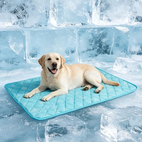 BEAUTYZOO Dog Cooling Mat for Large Dogs 47"x28" – Upgraded Thick Cooling Mat for Dogs with Chill Cool Fiber Q-Max>0.43 – ...