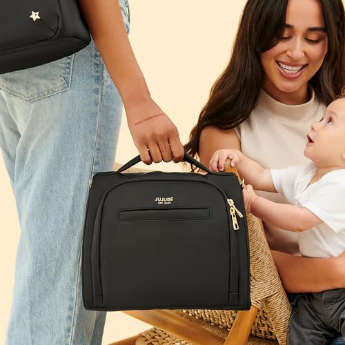JuJuBe Insulated Bottle Bag, Breastmilk Cooler Bag Fits 3 Baby Bottles, Storage Tote for Nursing Mom, Daycare & Travel, Lu...
