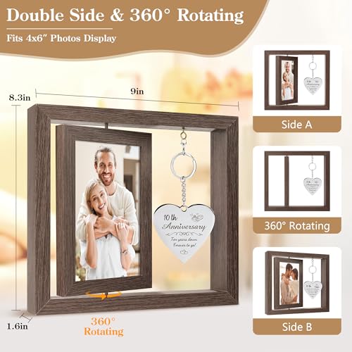 10 Year Anniversary Picture Frame Gifts for Couple 10 Year Anniversary Decorations Gifts for Wife 10 Year Gift Anniversary...