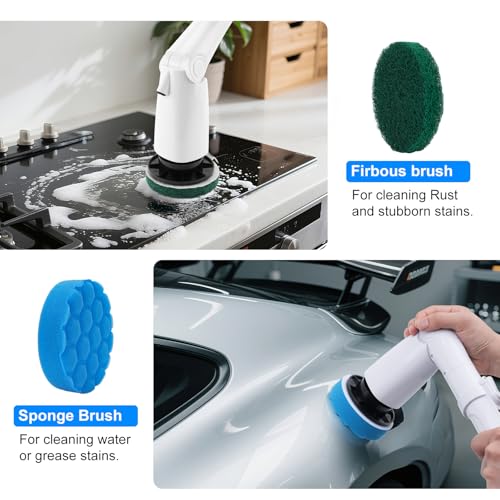 Electric Spin Scrubber Replacement Brush Heads Set, 10 Piece Replacement Brush Cleaning Kit for Cordless Power Scrubber, f...