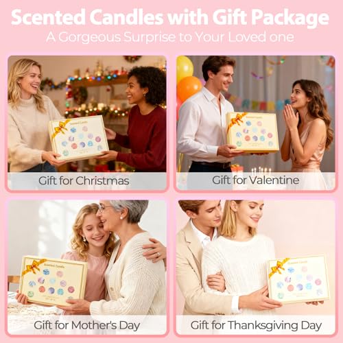 Gifts for Women,12 Pack Scented Candles Gift Set, 300 Hour Long Lasting Soy Wax Candles for Home Scented, Aromatherapy Can...