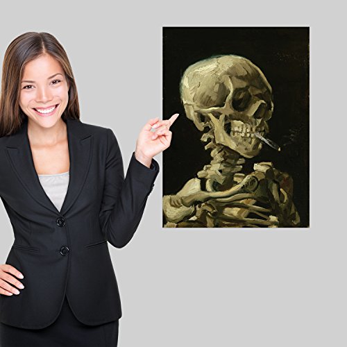 Palace Learning Vincent Van Gogh (Skull with Cigarette, 1885) Art Poster Print - 18" x 24" LAMINATED - Van Gogh Skeleton