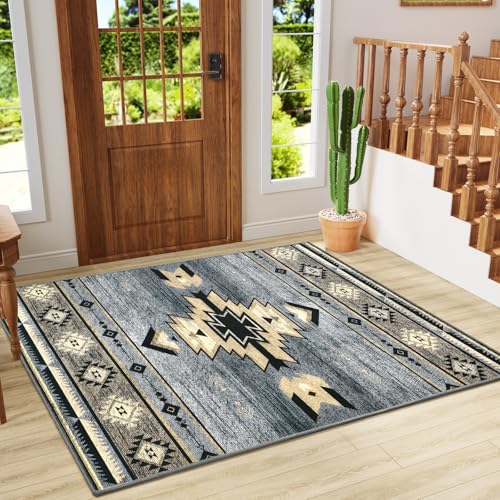 B BENRON Western Rugs for Living Room Bedroom Non Slip, Aesthetic Home Decor for Dining Table Kitchen Porch Nursery, Washa...