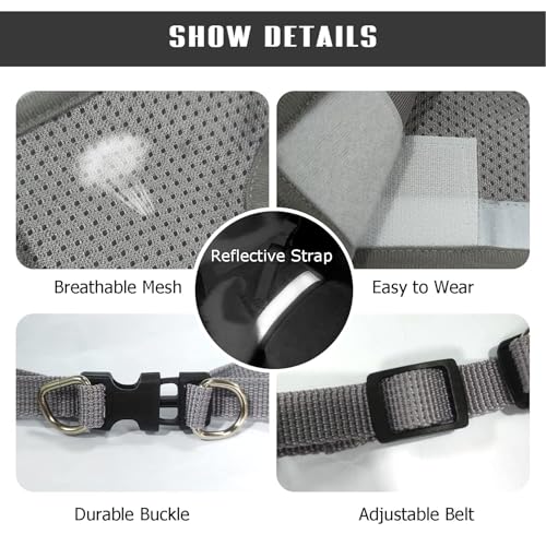 FEimaX Dog Harness and Leash Set for Walking, Soft Mesh Adjustable Easy Control Lightweight Cat Vest Harnesses with Reflec...