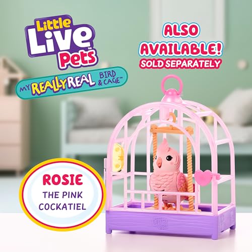 Little Live Pets My Really Real Talking Bird Toy & Cage - Indie, Interactive Voice Repeating Toy, 20+ Sounds & Reactions, ...