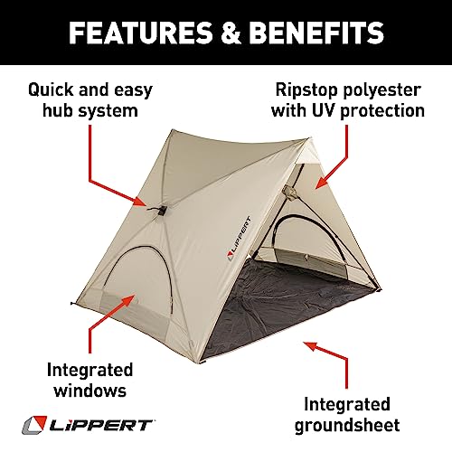 Lippert Picnic Popup Sun Shelter for Camping, Beach Trips and Outdoor Concerts - Tent