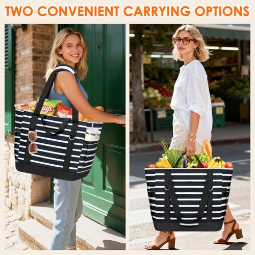 TEUEN Cooler Bag Insulated, Soft Side Cooler, Reusable Grocery Bags with Zipper Closure, Thermal Leakproof Large Insulated...