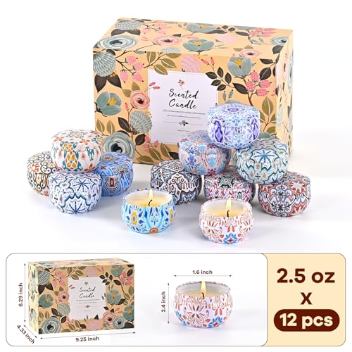 Obisesio Scented Candles Gift Set, Candles for Home Scented 12 Pack, 300 Hours Long Lasting Soy Wax Aromatherapy Candle Se...