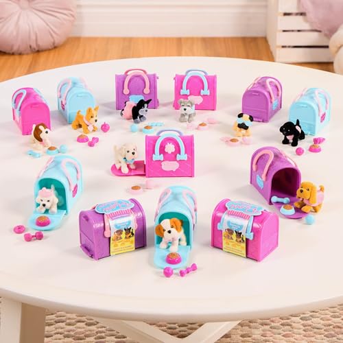 Pucci Pups – Collectible Puppy Set – 6 Toy Dogs Included – Carrier Purse – Food Bowls & Accessories 3+ Years
