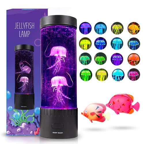 Brewish Jellyfish Lamp (Upgraded Motor 2025),16 Color Changing Mood Lamps, 4 Modes Aquarium Night Light, Artificial Fish T...