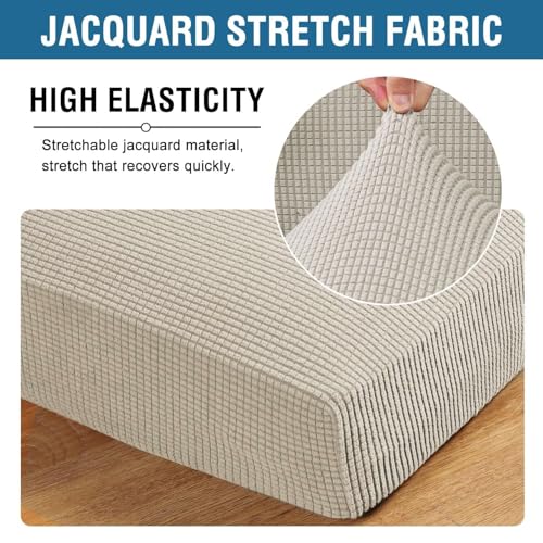 H.VERSAILTEX Super Stretch Individual Seat Cushion Covers - Sofa & Couch Cushion Slipcover Sets - Thick Jacquard Textured ...