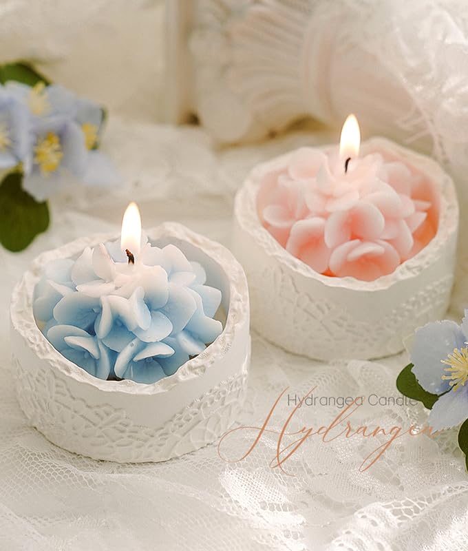 Pink Hydrangea Flower Scented Candle - Teacher Appreciation Gifts for Women, Thank You Gift for Mom Wife on Mother's Day, ...