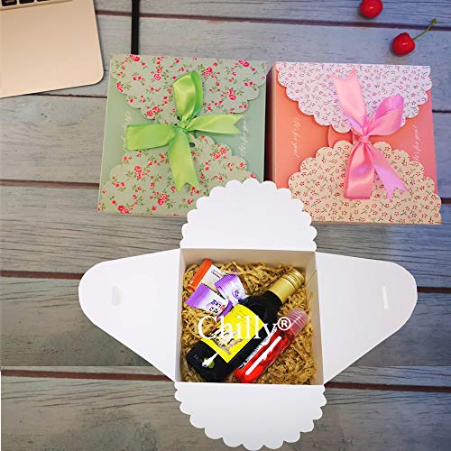 Chilly Gift Treat Boxes 20 Pack Gift Boxes with Ribbons for Cake, Cookies, Goodies, Candy, Handmade Bath Bombs Shower Soap...