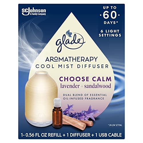 Glade Aromatherapy Diffuser & Essential Oil, Air Freshener for Home, Choose Calm Scent with Notes of Lavender & Sandalwoo...