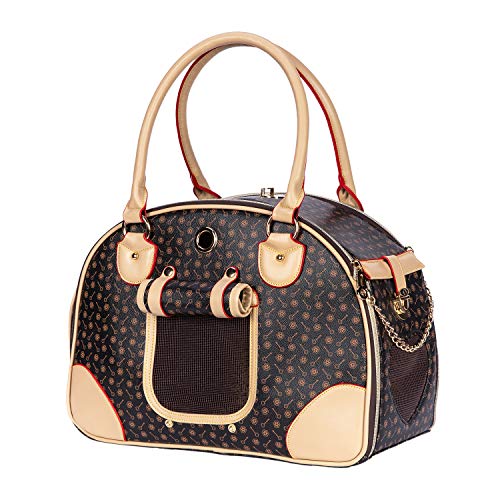 Adriene's Choice Luxury Pet Carrier, Puppy Small Dog Carrier, Cat Carrier Bag, Waterproof Premium PU Leather Carrying Hand...