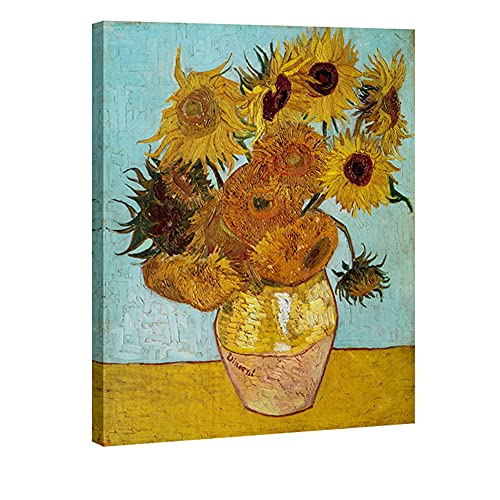 Wieco Art Sunflower Large Canvas Prints Wall Art by Vincent Van Gogh Oil Paintings Reproduction Modern Stretched and Frame...
