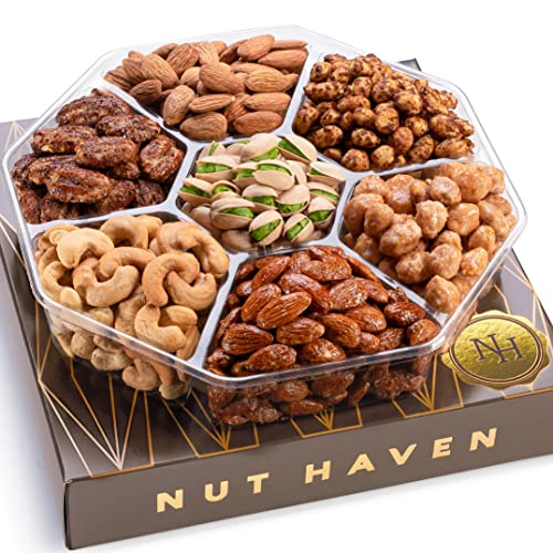 Mothers Day Nuts Gift Basket - Assortment of Sweet & Roasted Salted Gourmet Nuts - Food Gift Box for Mom, Her, Wife, Chris...