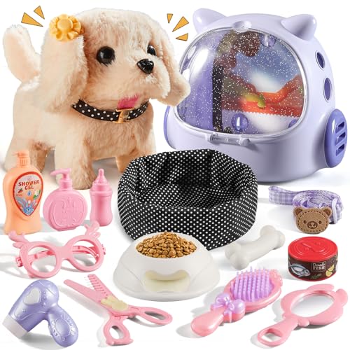 Vanvimen 16 Pcs Robot Dog Toys for Girls, Toys for 3 4 5 6 7 8 Year Old Girls Kids Boys, Realistic Robot Puppy Toddlers Gi...