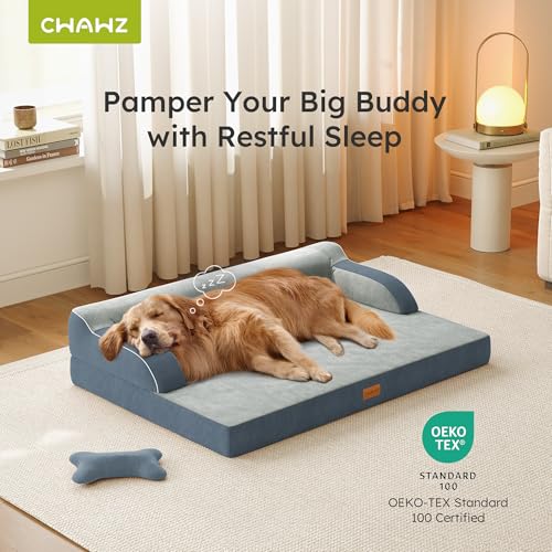 CWAWZ XL Orthopedic Dog Bed, Extra Large Dog Bed, Dual-Sided Pet Cooling Beds with Memory Foam Washable Cover Nonslip Bott...