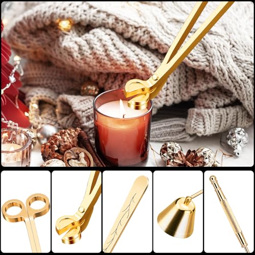 calary Candle Wick Trimmer, Candle Snuffer and Wick Dipper & Candle Accessory Set, 3 in 1 Candle Care Kit for Candle Lover...