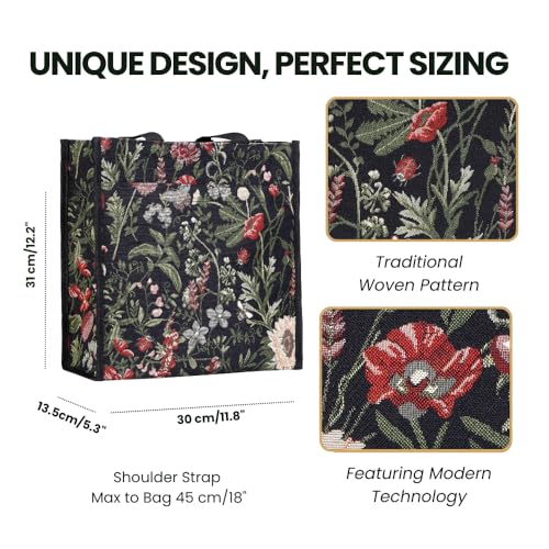 Signare Floral Shopping Tote Bag with Garden Flower Pattern