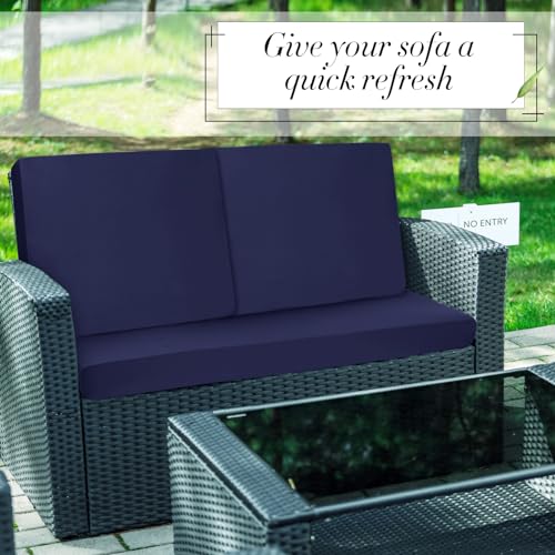 Newwiee 8 Pcs Stretch Patio Outdoor Cushion Covers Replacement for 4 Backrests and 4 Patio Cushions Covers, Waterproof Cou...