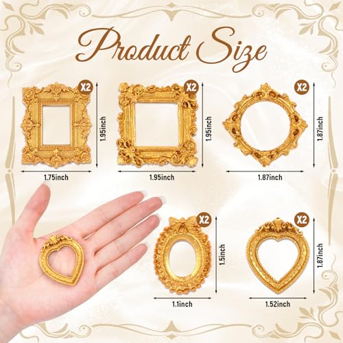 Poualss 25Pcs Vintage Resin Picture Frame Mini Antique Photo Frame DIY Small Picture Frames Mini Vintage Frame Antique Pho...