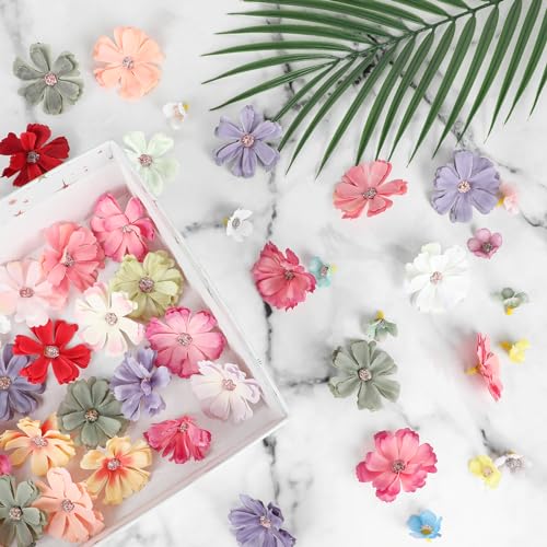 FOIMAS 150pcs Mini Faux Flower for Crafts,Artificial Flower Heads Daisy Peony Flower Decor for Craft Garland Wedding Home ...