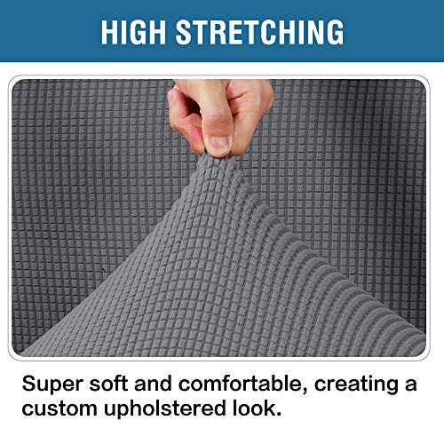 H.VERSAILTEX Ottoman and Sofa Seat Cushion Combined Cover Slipcover Rectangle Sofa Slipcover Fit Length 56"-75" Suitable f...