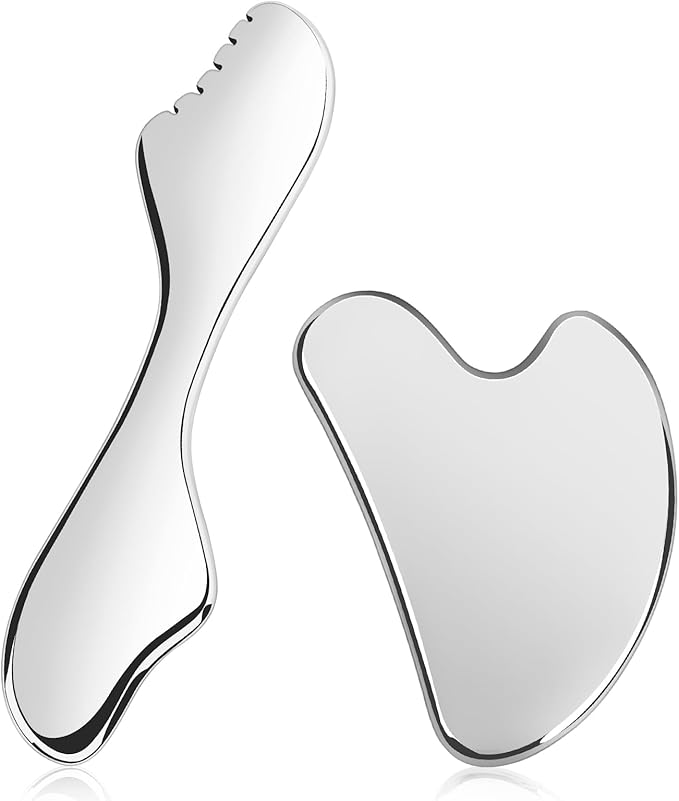 ANPODE 2Pcs Gua Sha Facial Tools Set,Guasha Massage Tool for Face&Body, Manual Massage Tool for Lymphatic Drainage &Jawlin...