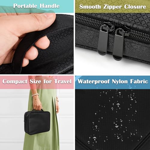 LingLingo Travel Jewelry Organizer Case,Jewelry Bags Jewelry Storage Book Binder with Clear Zipper Velvet Pouch for Travel...