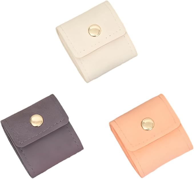 LVYKING 3-piece set of Buckle Mini Travel Jewelry Pouch, Compact Travel Jewelry Storage Bag, Foldable Jewelry Organizer fo...