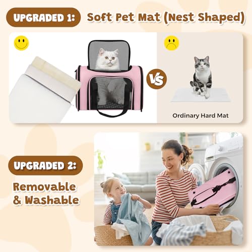 FOORLON Cat Carrier Soft for Pets Up to 15 Lbs, Cat Travel Bag Soft-Sided with Padded Shoulder Strap, Pet Dog Carriers for...
