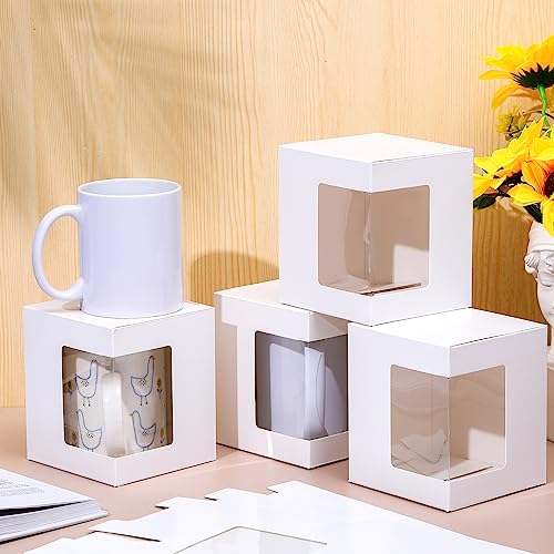 Harloon 36 Pack Mug Boxes for Gifts Coffee Mugs Boxes Gift for Shipping Sublimation Transparent Wine Glass Gift Packaging ...