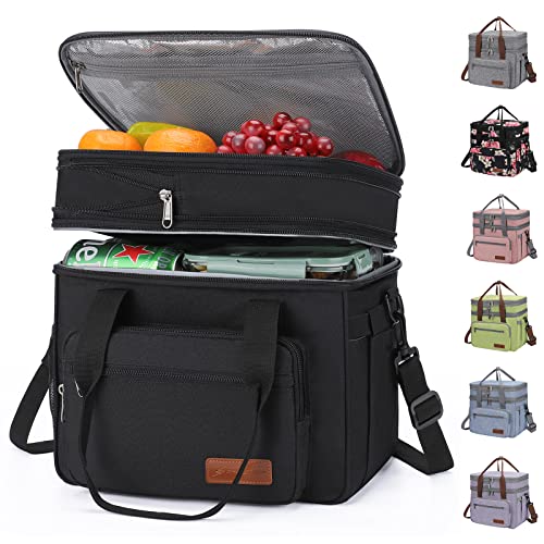 Maelstrom Lunch Box, 23L Insulated Lunch Bag, Expandable Double Deck Cooler Bag, Lightweight Leakproof Tote Bag With Side ...